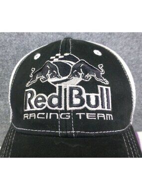 Red Bull Racing Team Black & Silver Adjustable Hat With Embroidered Logo